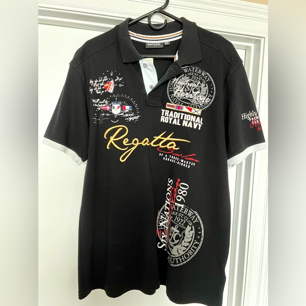 Polo shirt with cool logos and designs!